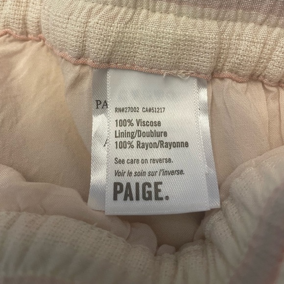 PAIGE Cream stripe lined pull on Pants Size M in Ecru Multi, pockets - Picture 6 of 9